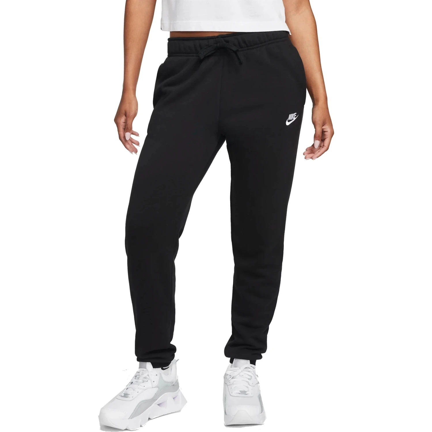 Nike Sportswear Club Fleece Broek Dames - Zwart/wit DQ5191-010 3 Nike Sportswear Club Fleece Broek Dames - Zwart/wit DQ5191-010