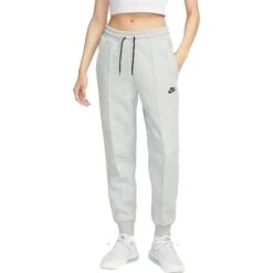 Nike Sportswear Tech Fleece Broek Voor Dames - Dark Grey Heather/black FB8330-063