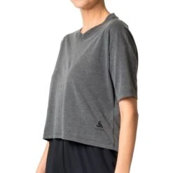 Odlo Active 365 Natural Blend T-shirt Dames - Black Melange -Fitness-Mode Winkel odlo womens active 365 natural blend t shirt black melange 1408388