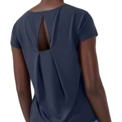 On Running On Active-T Breathe Dames T-Shirt - Navy -Fitness-Mode Winkel on active t breathe women running shirt navy 5 948867