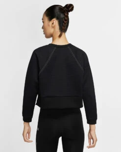 Nike Pro Fleece Crew Hardloopshirt Met Lange Mouwen Dames - Black/metallic Silver CU5745-010 -Fitness-Mode Winkel pro fleece rundhalsshirt fur 12zzf 897531