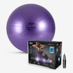 PTP Coreball 55cm Pilates Bal & Luchtpomp - Pearl Violet -Fitness-Mode Winkel ptp coreball pearl 55 03 845309