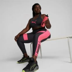 Puma Fit Eversculpt 7/8 Tight Dames - Puma Black-Sunset Pink -Fitness-Mode Winkel puma fit eversculpt womens 7 8 tights puma black sunset pink 7 1332188