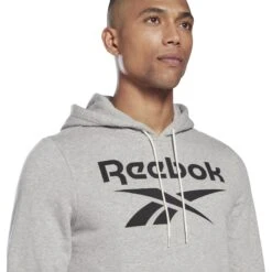 Reebok Identity Big Logo Men's French Terry Hoodie Pullover - Medium Grey Heather/black -Fitness-Mode Winkel reebok identity big logo men s french terry hoodie pullover medium grey heather black 6 1116610