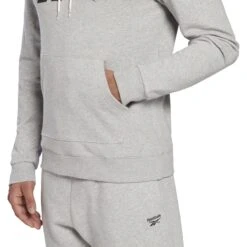 Reebok Identity Big Logo Men's French Terry Hoodie Pullover - Medium Grey Heather/black -Fitness-Mode Winkel reebok identity big logo men s french terry hoodie pullover medium grey heather black 7 1116611