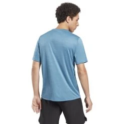 Reebok Melange Tee - Steely Blue -Fitness-Mode Winkel reebok melange tee steely blue 3 1369612