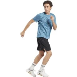 Reebok Melange Tee - Steely Blue -Fitness-Mode Winkel reebok melange tee steely blue 4 1369613