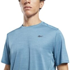 Reebok Melange Tee - Steely Blue -Fitness-Mode Winkel reebok melange tee steely blue 6 1369615