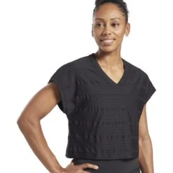 Reebok Perforated Tee Women's - Black -Fitness-Mode Winkel reebok perforated tee womens black 6 1367073
