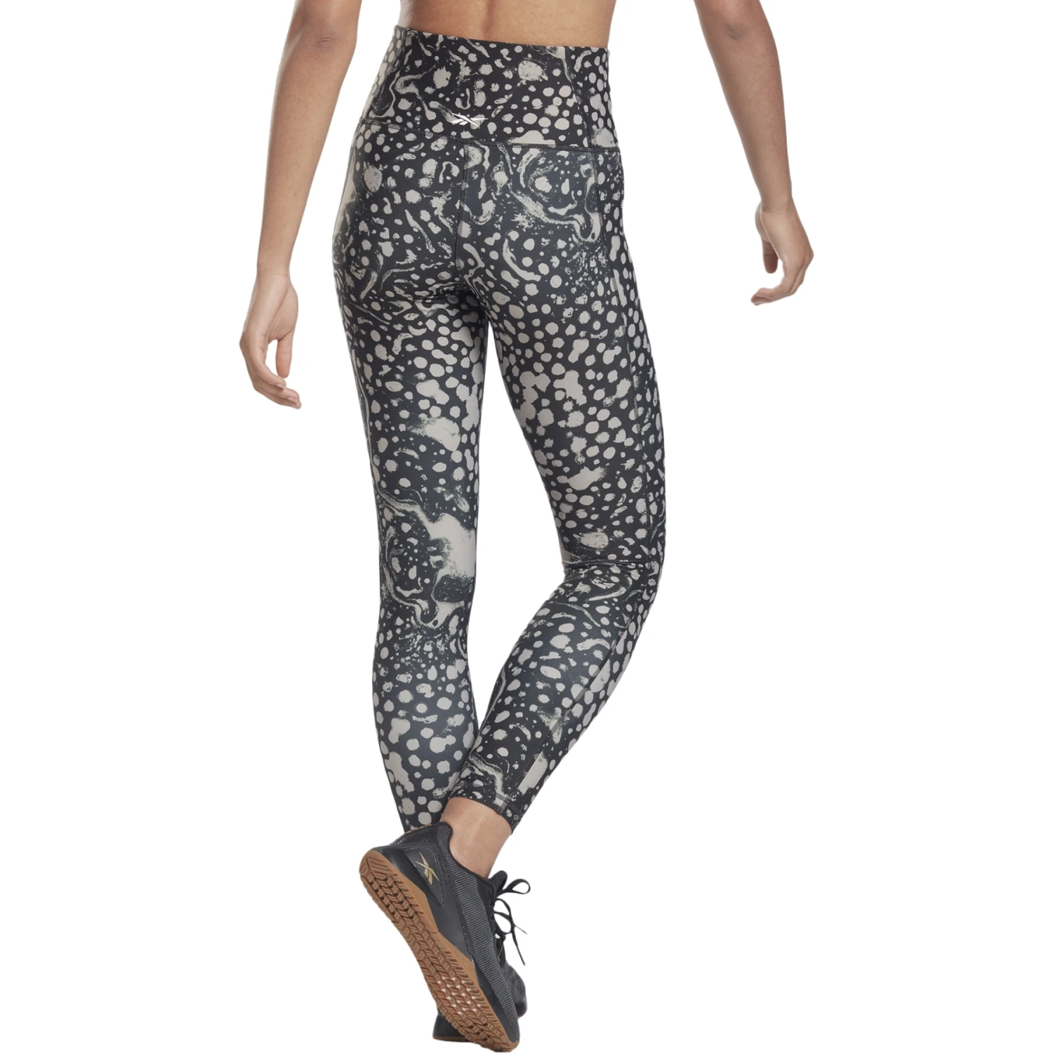 Reebok Studio Lux Bold High Rise 2.0 Modern Safari Print Women's Tights - Night Black 7 Reebok Studio Lux Bold High Rise 2.0 Modern Safari Print Women's Tights - Night Black - Afbeelding 5