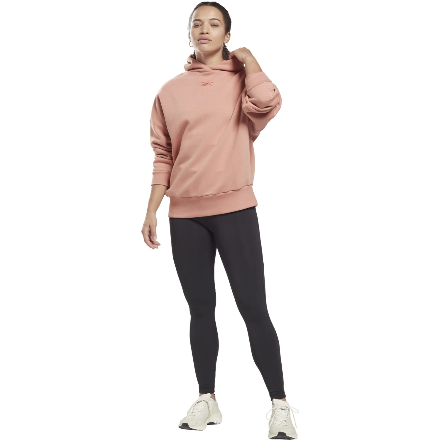 Reebok Studio Lux Women's Oversized Hoodie Pullover - Canyon Coral 5 Reebok Studio Lux Women's Oversized Hoodie Pullover - Canyon Coral - Afbeelding 3