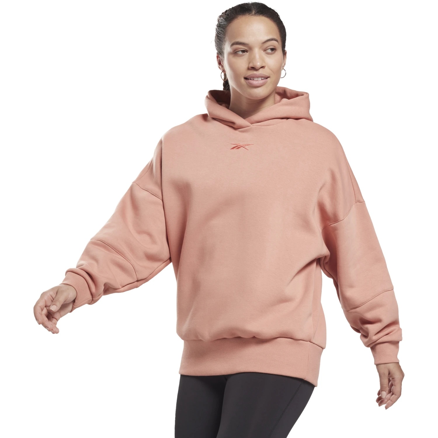 Reebok Studio Lux Women's Oversized Hoodie Pullover - Canyon Coral 6 Reebok Studio Lux Women's Oversized Hoodie Pullover - Canyon Coral - Afbeelding 4