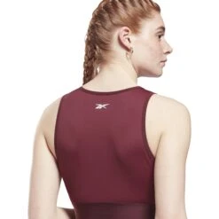 Reebok Studio Taped Tank Women's Singlet - Maroon -Fitness-Mode Winkel reebok studio taped tank women singlet maroon 2 1008974