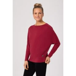 SUPER.NATURAL Kula Top Dames Shirt Met Lange Mouwen - Living Coral -Fitness-Mode Winkel super 1082632