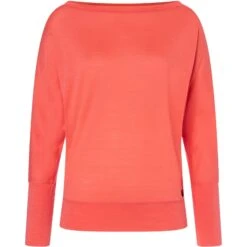 SUPER.NATURAL Kula Top Dames Shirt Met Lange Mouwen - Living Coral
