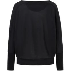SUPER.NATURAL Kula Top Dames Shirt Met Lange Mouwen - Jet Black -Fitness-Mode Winkel super 1501676
