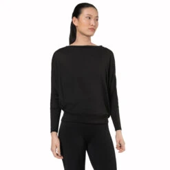 SUPER.NATURAL Kula Top Dames Shirt Met Lange Mouwen - Jet Black