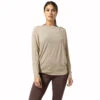 SUPER.NATURAL Kula Top Dames Shirt Met Lange Mouwen - White Pepper -Fitness-Mode Winkel super 1547270