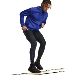 Under Armour ColdGear® Twist Legging Heren - Zwart/Team Royal -Fitness-Mode Winkel under armour mens coldgear twist leggings black team royal 7 1561506