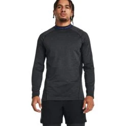 Under Armour ColdGear® Twist Mock Shirt Met Lange Mouwen Heren - Zwart/Team Royal