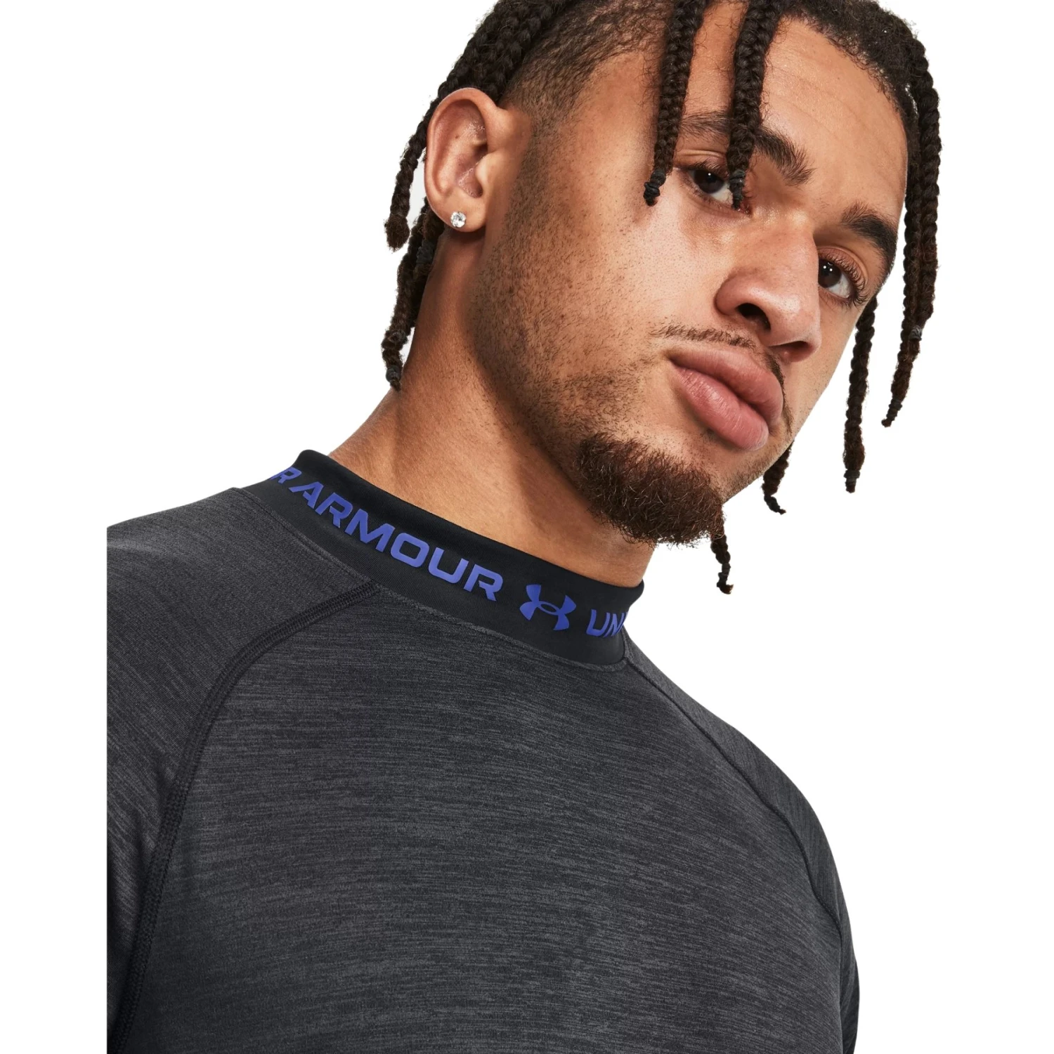 Under Armour ColdGear® Twist Mock Shirt Met Lange Mouwen Heren - Zwart/Team Royal 7 Under Armour ColdGear® Twist Mock Shirt Met Lange Mouwen Heren - Zwart/Team Royal - Afbeelding 5