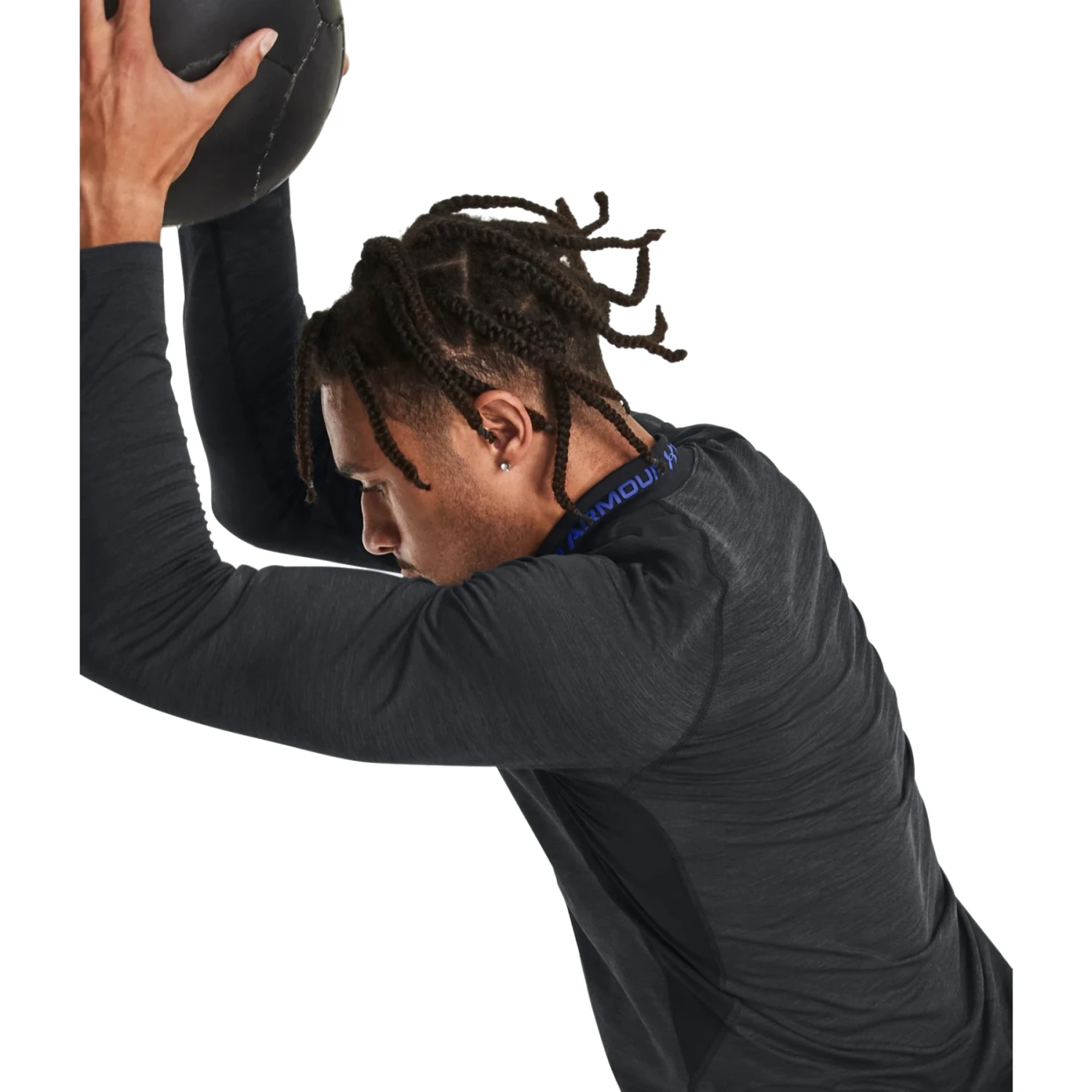 Under Armour ColdGear® Twist Mock Shirt Met Lange Mouwen Heren - Zwart/Team Royal 9 Under Armour ColdGear® Twist Mock Shirt Met Lange Mouwen Heren - Zwart/Team Royal - Afbeelding 7