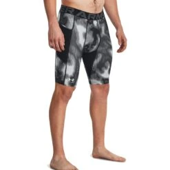 Under Armour HeatGear® Printed Long Short Heren - Zwart/Wit