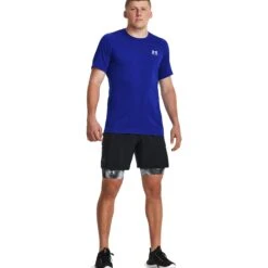 Under Armour HeatGear® Printed Long Short Heren - Zwart/Wit -Fitness-Mode Winkel under armour mens heatgear printed long shorts black white 5 1527373