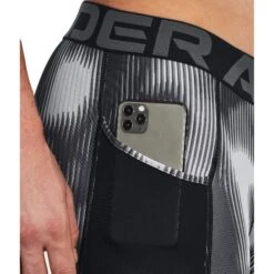 Under Armour HeatGear® Printed Long Short Heren - Zwart/Wit -Fitness-Mode Winkel under armour mens heatgear printed long shorts black white 6 1527374
