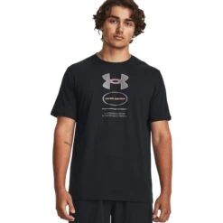 Under Armour UA Branded Gel Stack Shirt Met Korte Mouwen Heren - Zwart/Pitch Gray