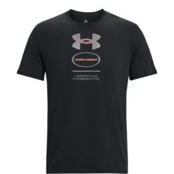 Under Armour UA Branded Gel Stack Shirt Met Korte Mouwen Heren - Zwart/Pitch Gray -Fitness-Mode Winkel under armour mens ua branded gel stack short sleeve shirt black pitch gray 3 1531830