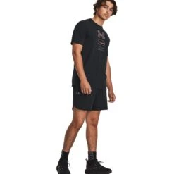 Under Armour UA Branded Gel Stack Shirt Met Korte Mouwen Heren - Zwart/Pitch Gray -Fitness-Mode Winkel under armour mens ua branded gel stack short sleeve shirt black pitch gray 6 1531833