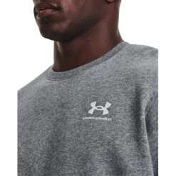 Under Armour UA Essential Fleece Crew Sweatshirt Heren - Pitch Gray Medium Heather/White -Fitness-Mode Winkel under armour mens ua essential fleece crew pitch gray medium heather white 5 1282906
