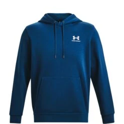 Under Armour UA Essential Fleece Hoodie Heren - Varsity Blue/Wit -Fitness-Mode Winkel under armour mens ua essential fleece hoodie varsity blue white 3 1527713
