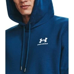 Under Armour UA Essential Fleece Hoodie Heren - Varsity Blue/Wit -Fitness-Mode Winkel under armour mens ua essential fleece hoodie varsity blue white 5 1527715