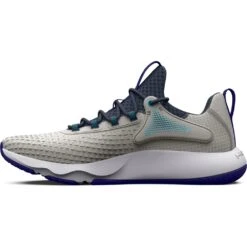 Under Armour UA HOVR™ Rise 4 Fitness-Schoenen Heren - Gray Mist/Sonar Blue/Downpour Gray -Fitness-Mode Winkel under armour mens ua hovr rise 4 training shoes gray mist sonar blue downpour gray 3 1388149