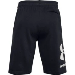 Under Armour UA Rival Fleece Big Logo Short Heren - Zwart/Onyx White -Fitness-Mode Winkel under armour mens ua rival fleece big logo shorts black onyx white 2 1336191