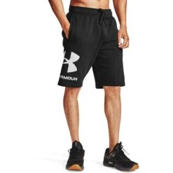Under Armour UA Rival Fleece Big Logo Short Heren - Zwart/Onyx White