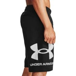 Under Armour UA Rival Fleece Big Logo Short Heren - Zwart/Onyx White -Fitness-Mode Winkel under armour mens ua rival fleece big logo shorts black onyx white 6 1336198