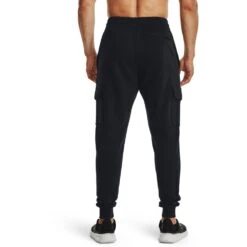 Under Armour UA Rival Fleece Cargo Joggingbroek Heren - Zwart/Wit -Fitness-Mode Winkel under armour mens ua rival fleece cargo joggers black white 4 1528886