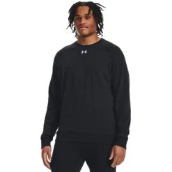 Under Armour UA Rival Fleece Crew Trui Heren - Zwart/Wit