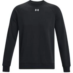Under Armour UA Rival Fleece Crew Trui Heren - Zwart/Wit -Fitness-Mode Winkel under armour mens ua rival fleece crew sweatshirt black white 3 1528908