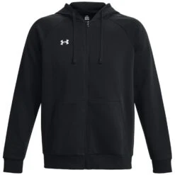 Under Armour UA Rival Fleece Hoodie Met Volledige Rits Heren - Zwart/Wit -Fitness-Mode Winkel under armour mens ua rival fleece full zip hoodie black white 3 1529018
