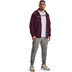 Under Armour UA Rival Fleece Hoodie Met Volledige Rits Heren - Dark Maroon/Wit 12 Under Armour UA Rival Fleece Hoodie Met Volledige Rits Heren - Dark Maroon/Wit -Fitness-Mode Winkel under armour mens ua rival fleece full zip hoodie dark maroon white 5 1529027