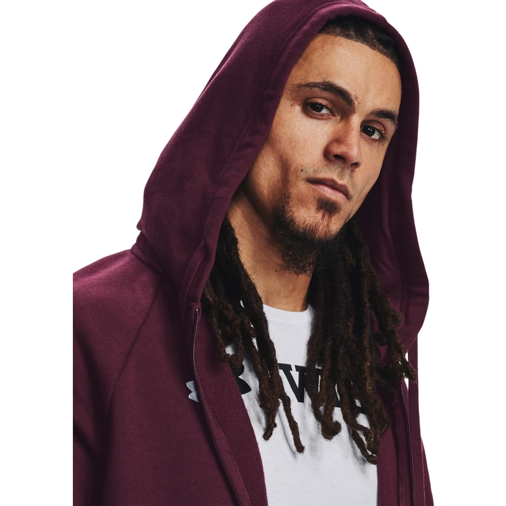 Under Armour UA Rival Fleece Hoodie Met Volledige Rits Heren - Dark Maroon/Wit 8 Under Armour UA Rival Fleece Hoodie Met Volledige Rits Heren - Dark Maroon/Wit - Afbeelding 6