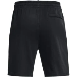 Under Armour UA Rival Fleece Shorts Heren - Zwart/Wit -Fitness-Mode Winkel under armour mens ua rival fleece shorts black white 2 1529041