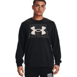 Under Armour UA Rival Terry Logo Crew Sweatshirt Heren# - Zwart/Onyx White