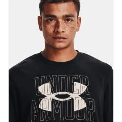 Under Armour UA Rival Terry Logo Crew Sweatshirt Heren# - Zwart/Onyx White -Fitness-Mode Winkel under armour mens ua rival terry logo crew black onyx white 4 1159123