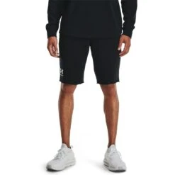 Under Armour UA Rival Terry Shorts Heren - Black/Onyx White -Fitness-Mode Winkel under armour mens ua rival terry shorts black onyx white 3 958909