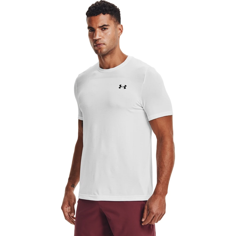 Under Armour UA Seamless T-Shirt Heren - Wit/Zwart 3 Under Armour UA Seamless T-Shirt Heren - Wit/Zwart